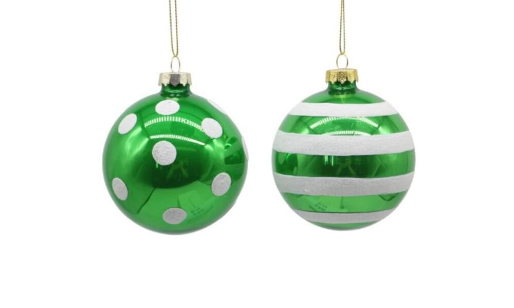 12/96-2Asst 8cm glass green balls