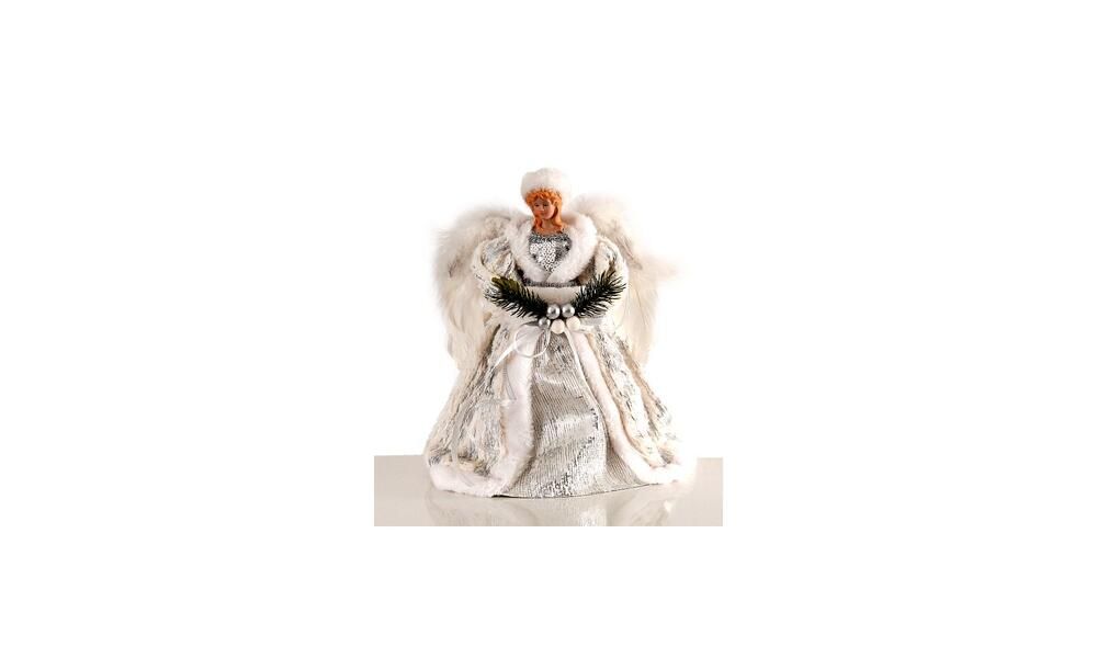 4/12 - 30,50 cm Silver/White Angel Tree Top 1-12