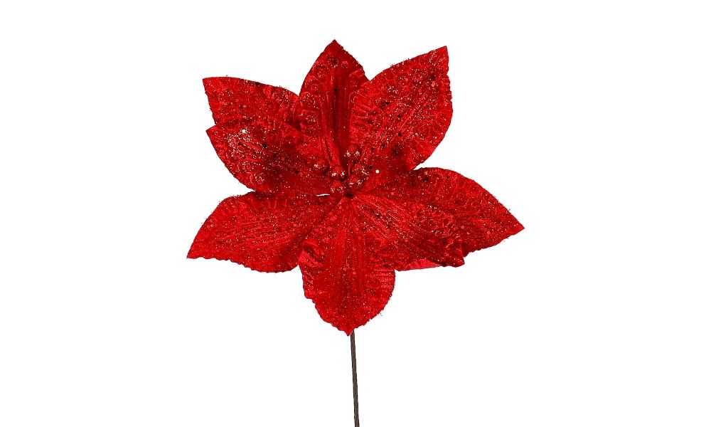 24/384-Red glittered flower