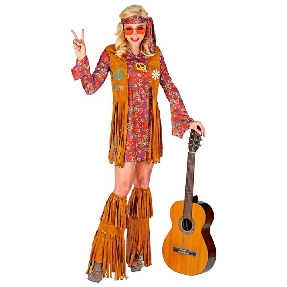 HIPPIE (dress, vest, headband, fringe boot covers) (M)