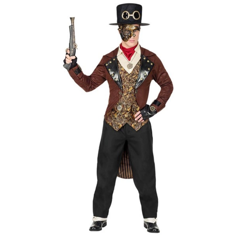 STEAMPUNK  (tailcoat with shirt & vest, pants, ascot, fingerless gloves, to