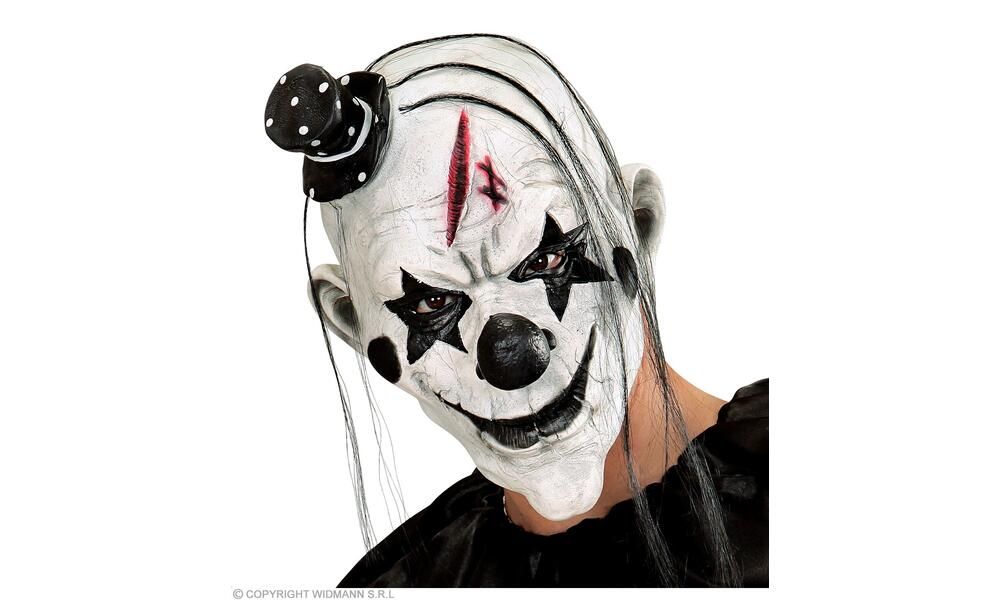 "KILLER CLOWN MASK WITH HAIR  MINI HAT"