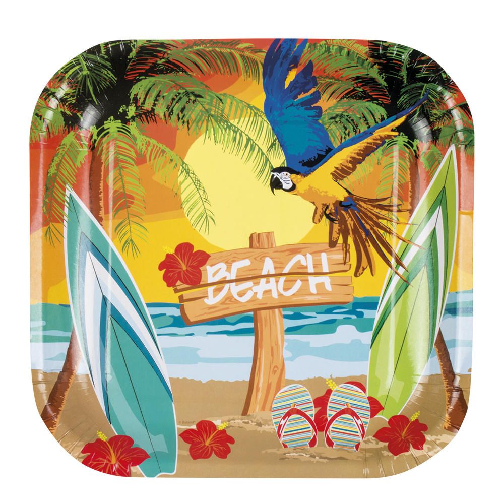 Set 6 Plates Beach (25 x 25 cm)