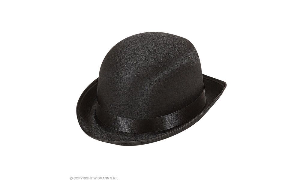 Pk 6 BLACK SATIN BOWLER HATS