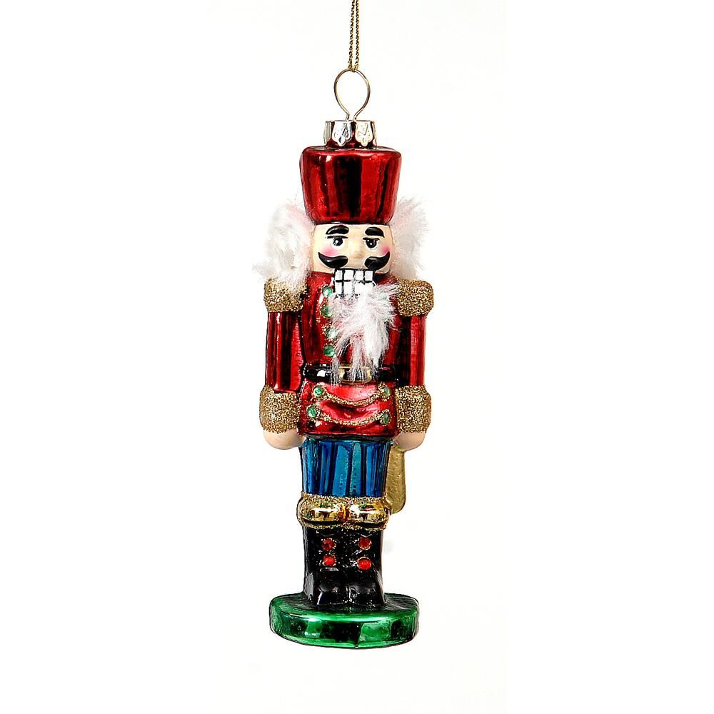 Glass nutcracker ornament 14 cm