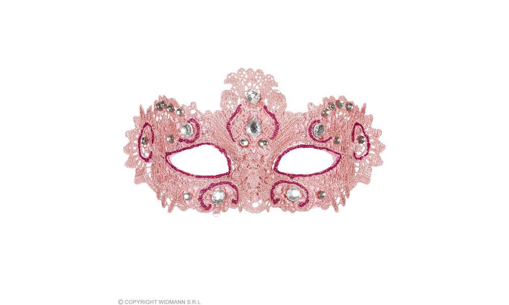 PINK NOBLESSE LACE EYEMASK DECORATED WITH GLITTER