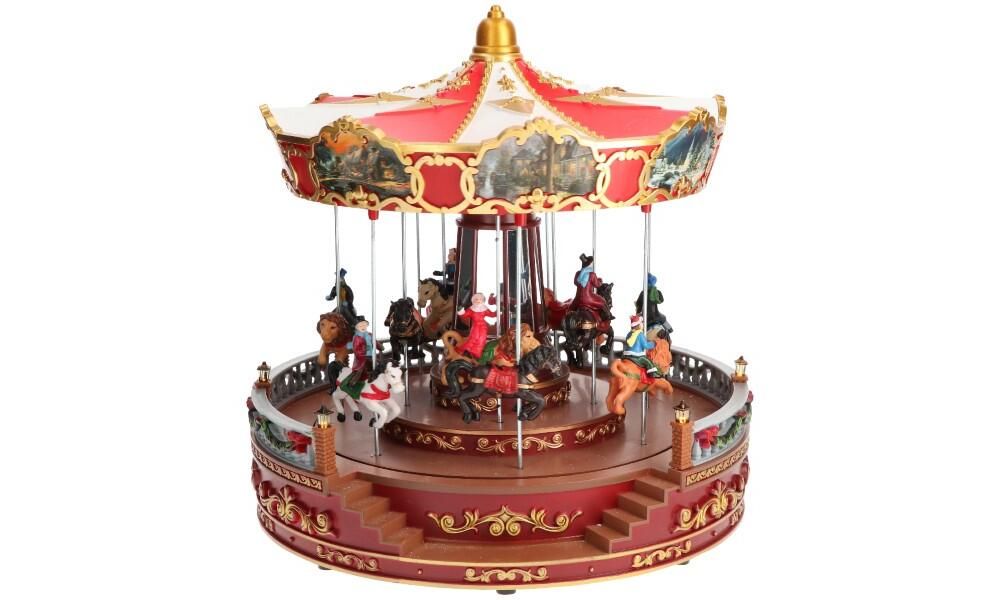 ΚΑΡΟΥΖΕΛ ΚΟΚΚΙΝΟ Merry Go Round - ΜΕΓΑΛΟ Multicolor-Adapter incl.-LED-30x30