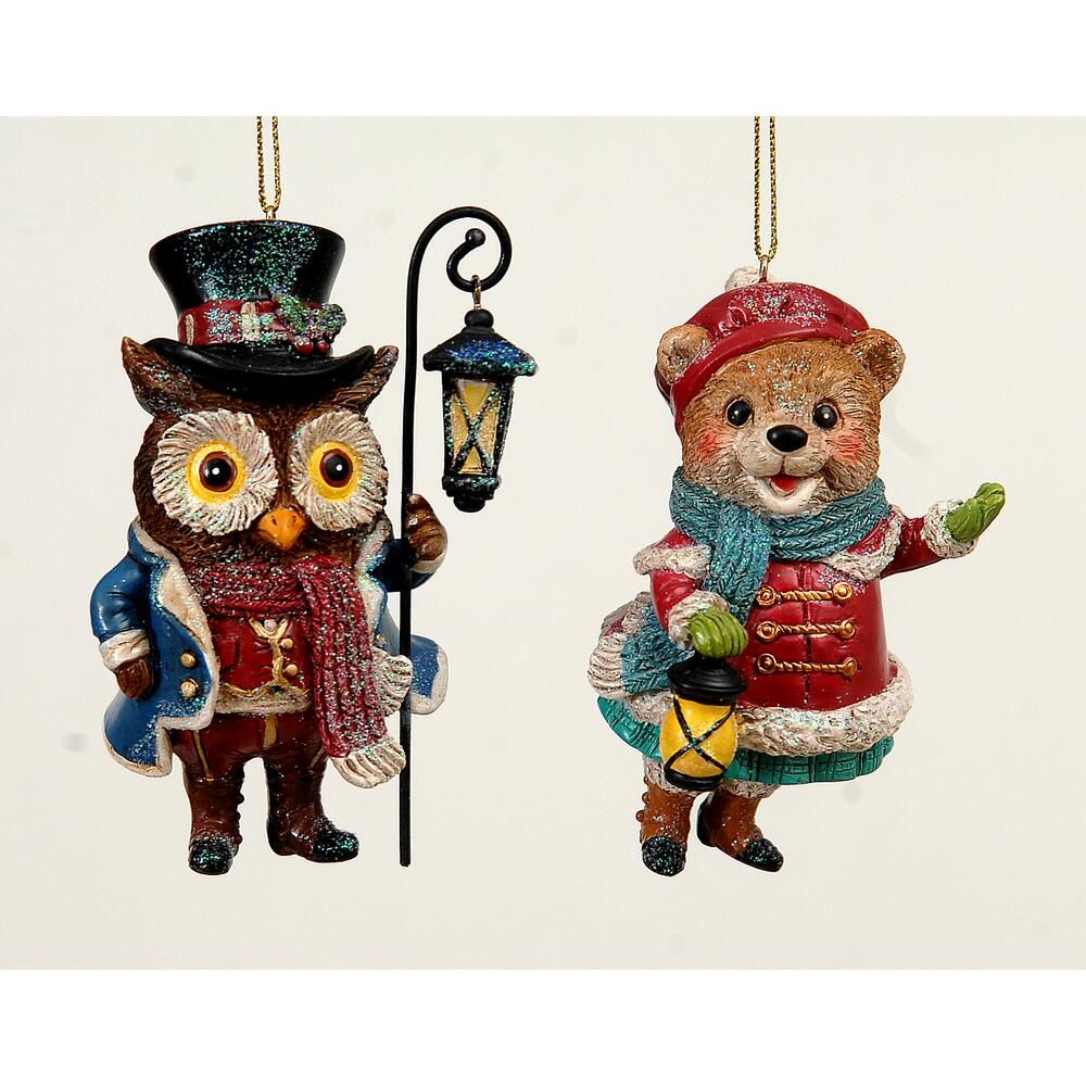 12/72-10cm 2Asst polyresin bear & own ornament