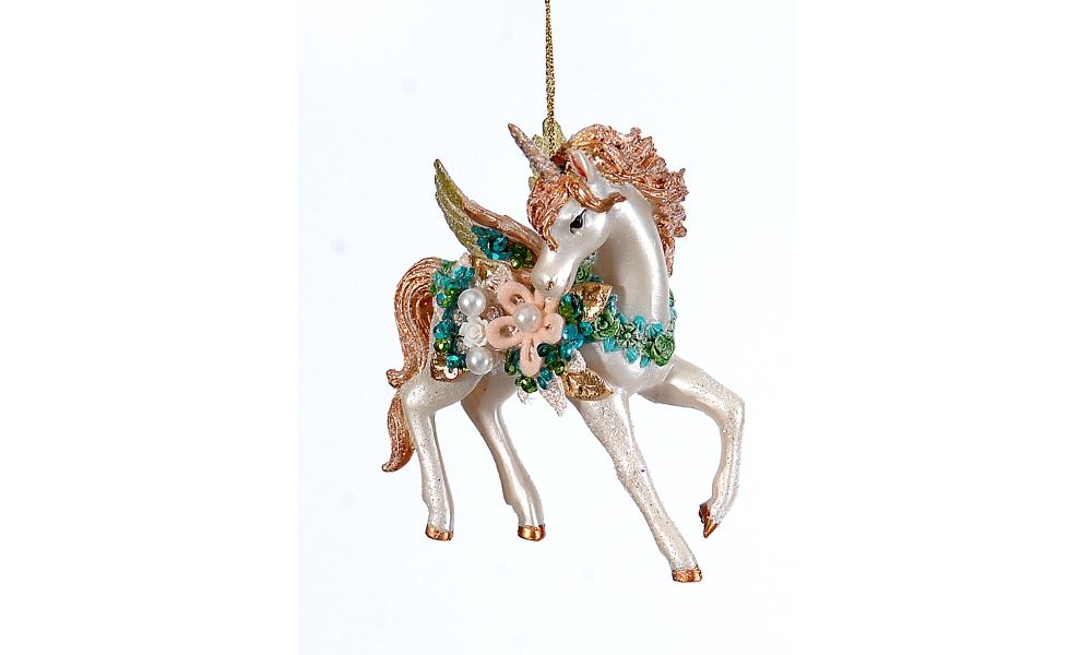 12/72-Polyresin unicorn ornament