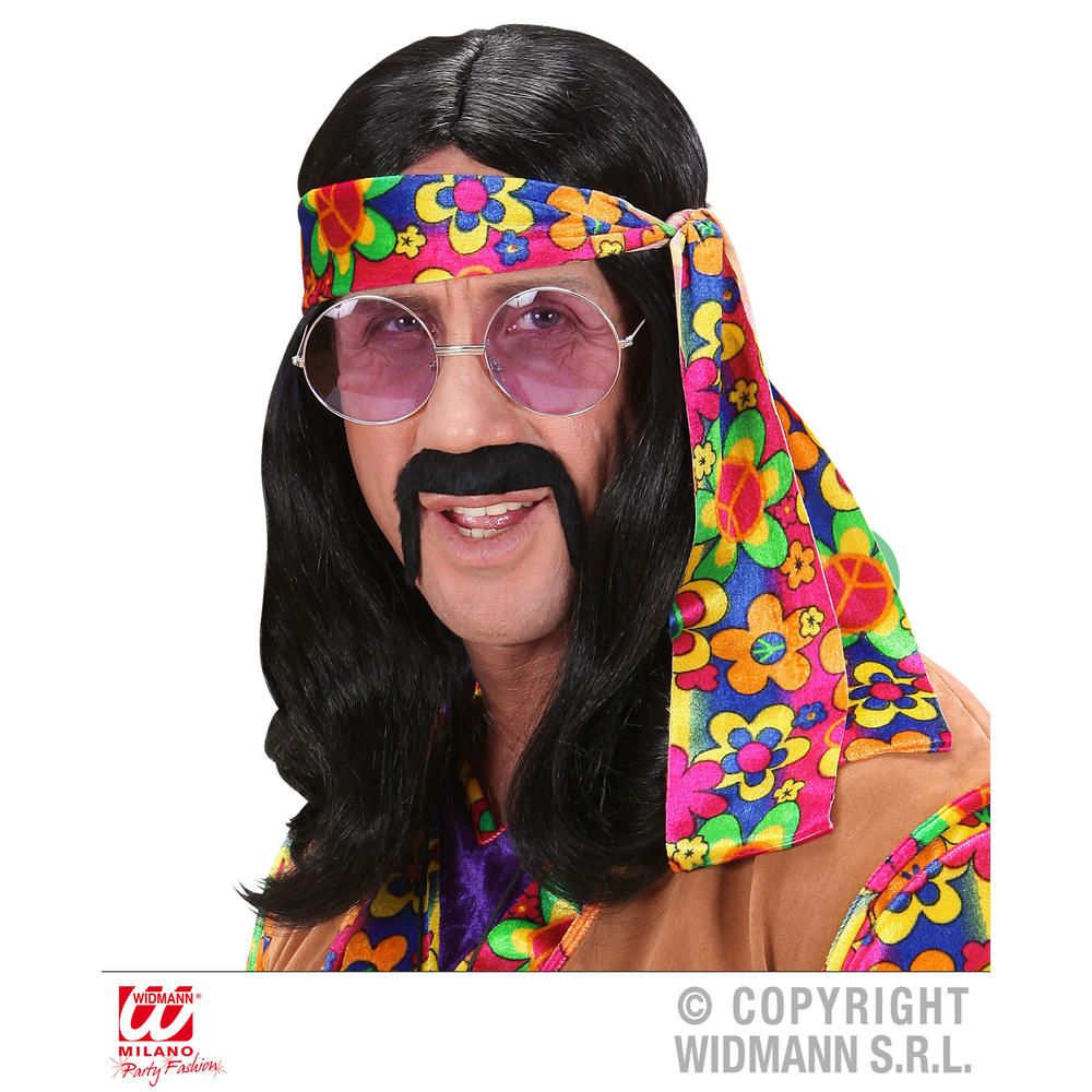 HIPPIE DUDE WIG black - in polybag