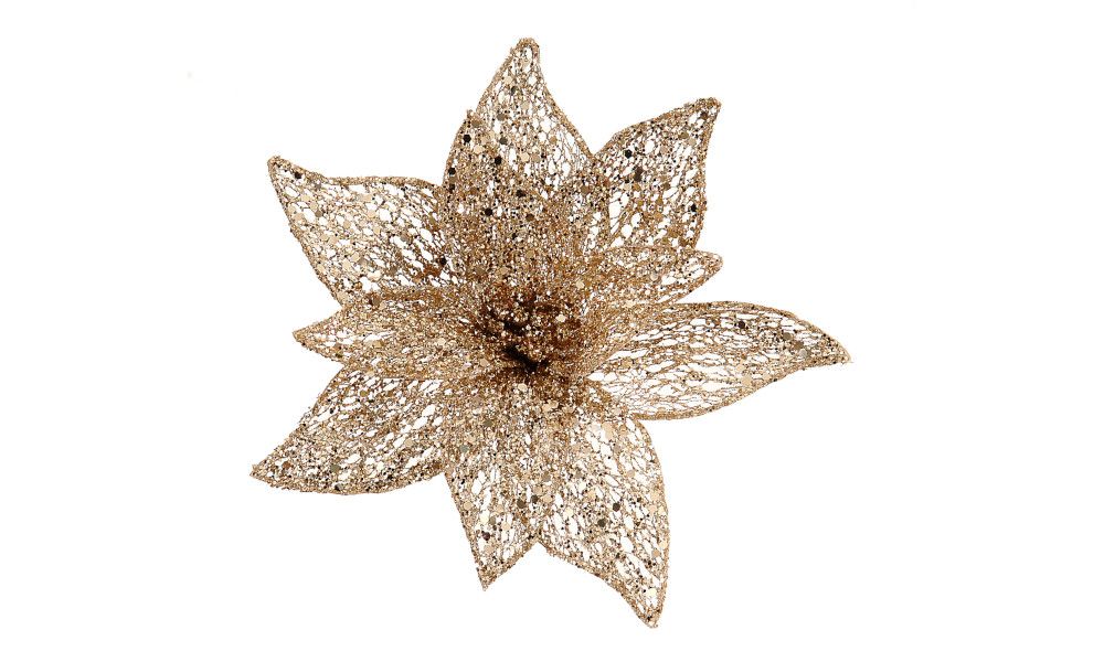 12/192-25cm champagne organza flower w/clip