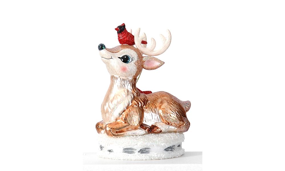 6/12-16cm Glass kneeling reindeer table decor