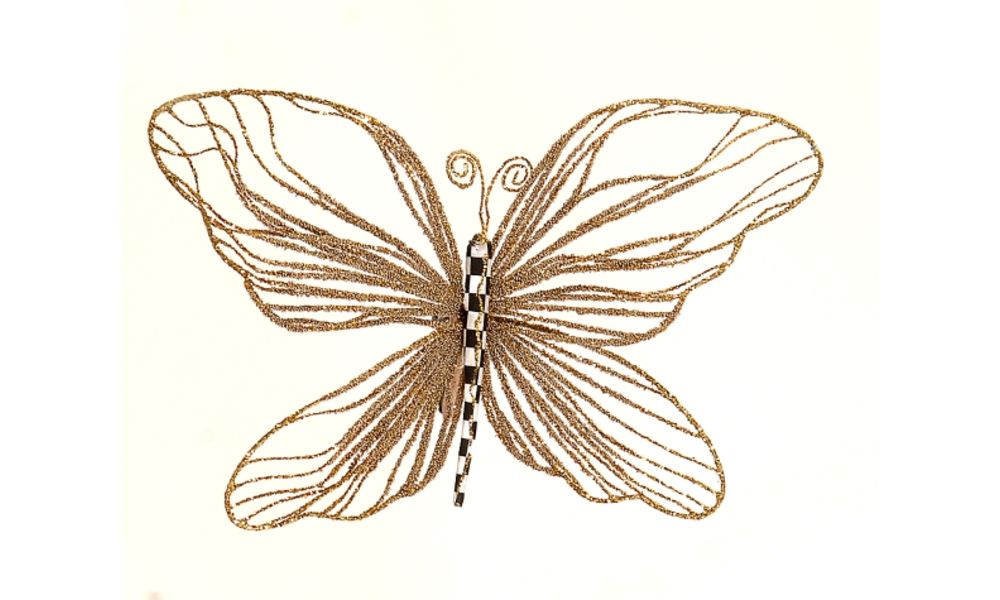 6/36- 20cm gold/platinum wired butterfly