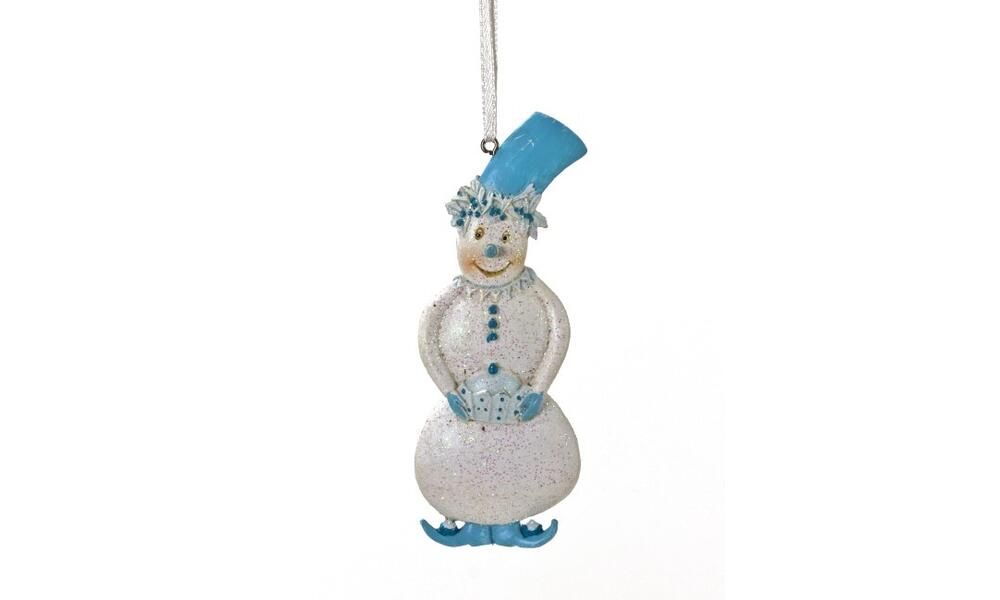 HANGING POLY SNOWMAN ORNAMENT,