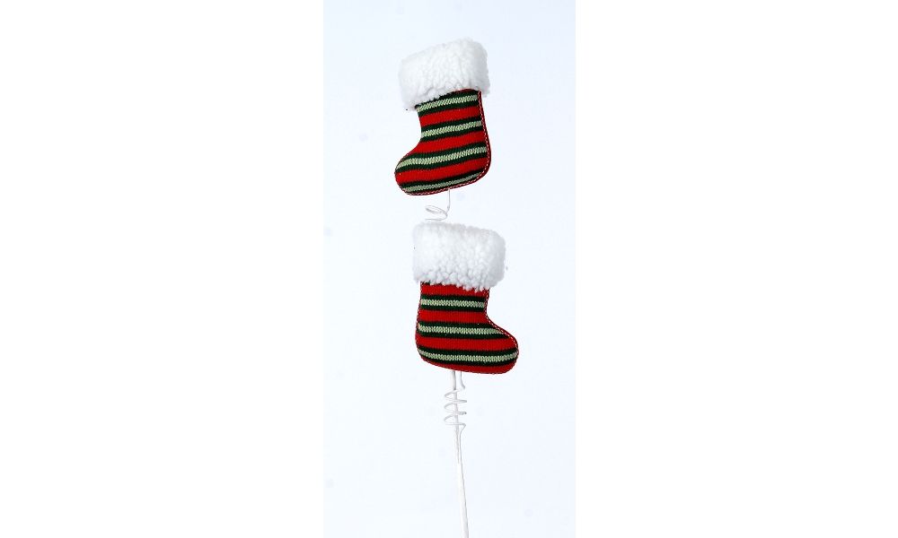 12/96-75cm Red green boots on stick