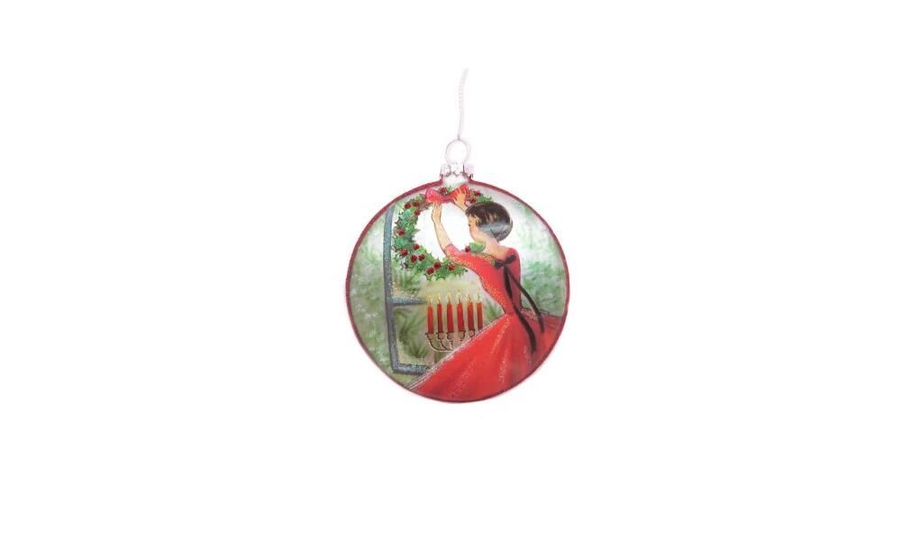 12/48 - 10CM glass disc ornament