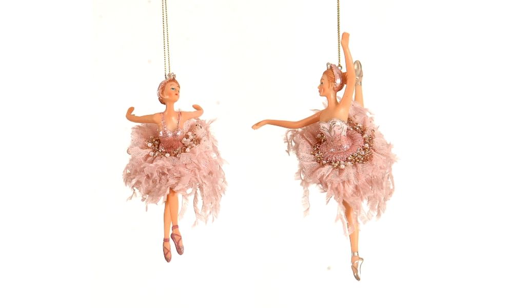 12/72 - 2Asst 17,5CM Hanging Polyresin Pink Ballerina