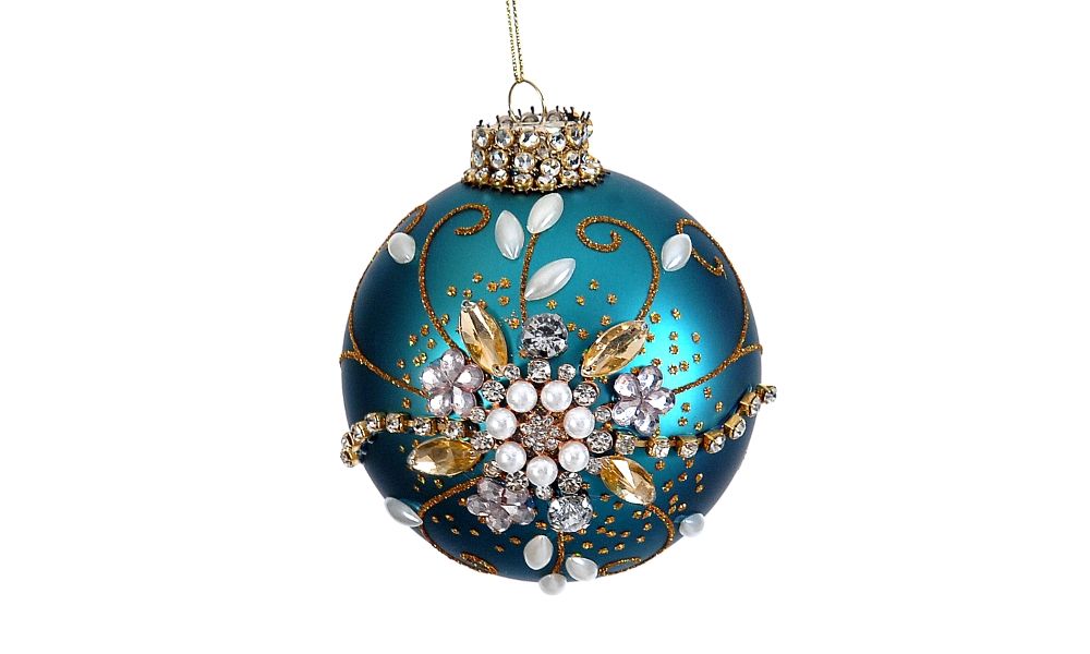 6/36-10cm Glass Tale Blue Gem Ball