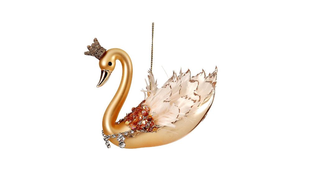 6/72 - 14 cm Glass Swan Orn