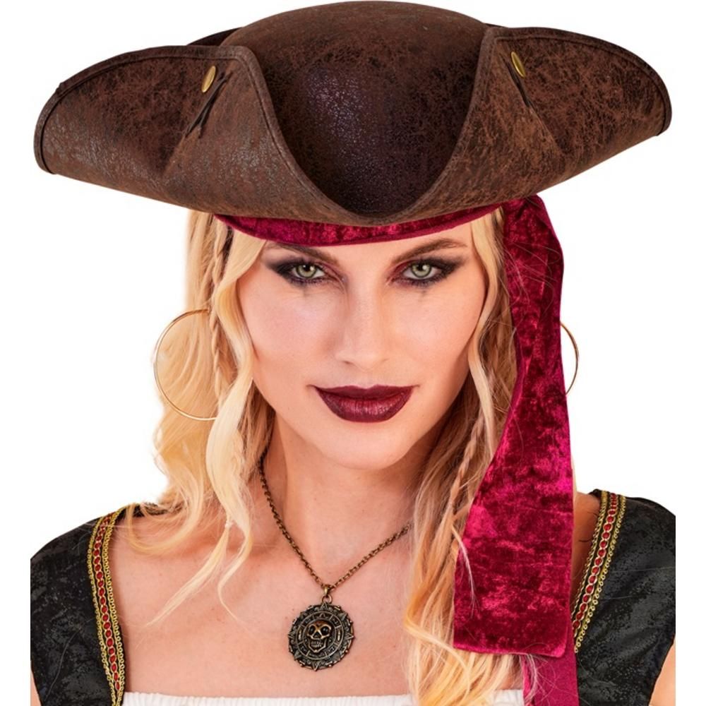 HAT TRICORN DISTRESSED LEATHER