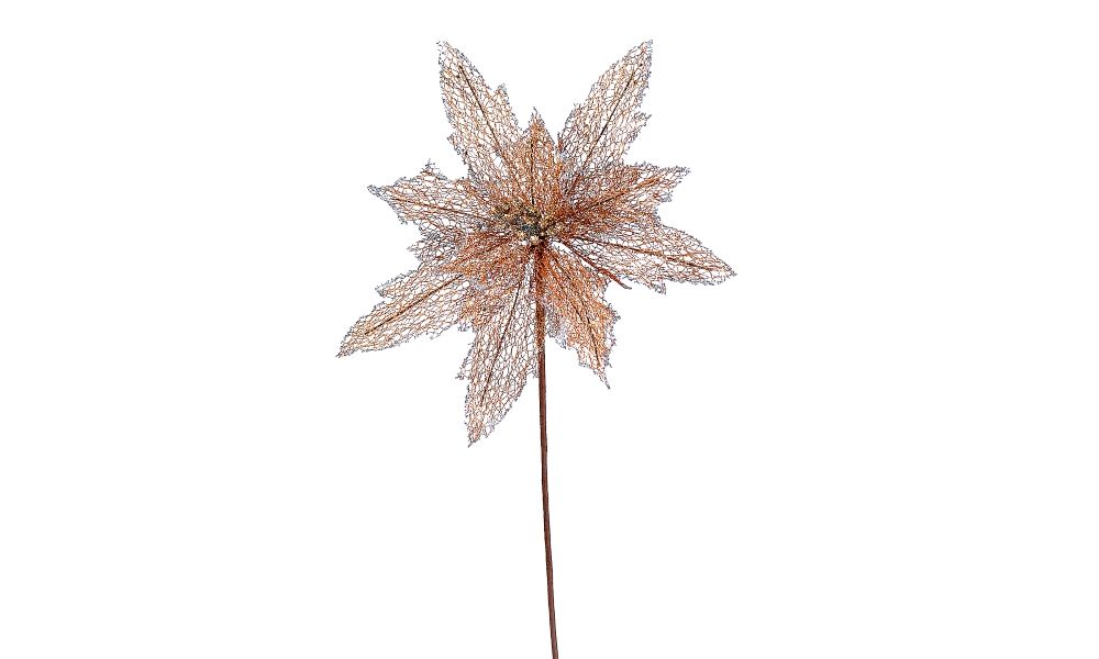 12/432- 70CM Organza Gold Flower w/branch