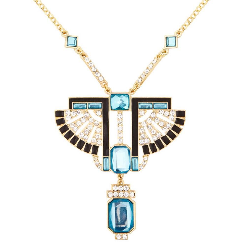 GOLD PHARAOH NECKLACE WITH STRASS& TOPAZ GEMS