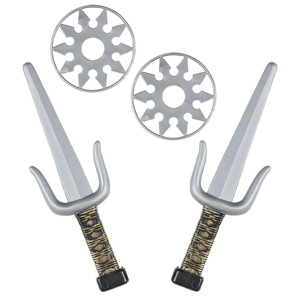 NINJA WEAPONS SET (pair of Sai &2 Shuriken)