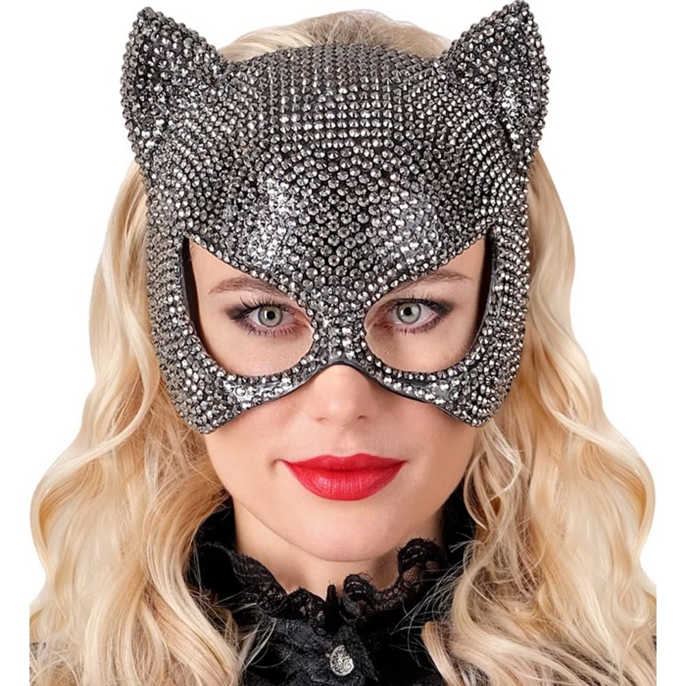 EYE MASK CAT STRASS