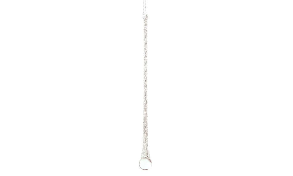 12/216-30cm clear icicle w/silver glitter