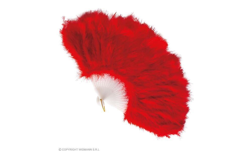 Pk 6 FEATHER FAN red