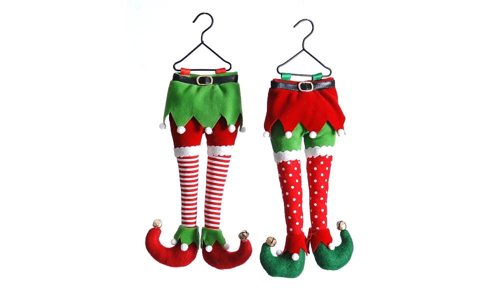 2Asst Fabric pants ornaments 25cm