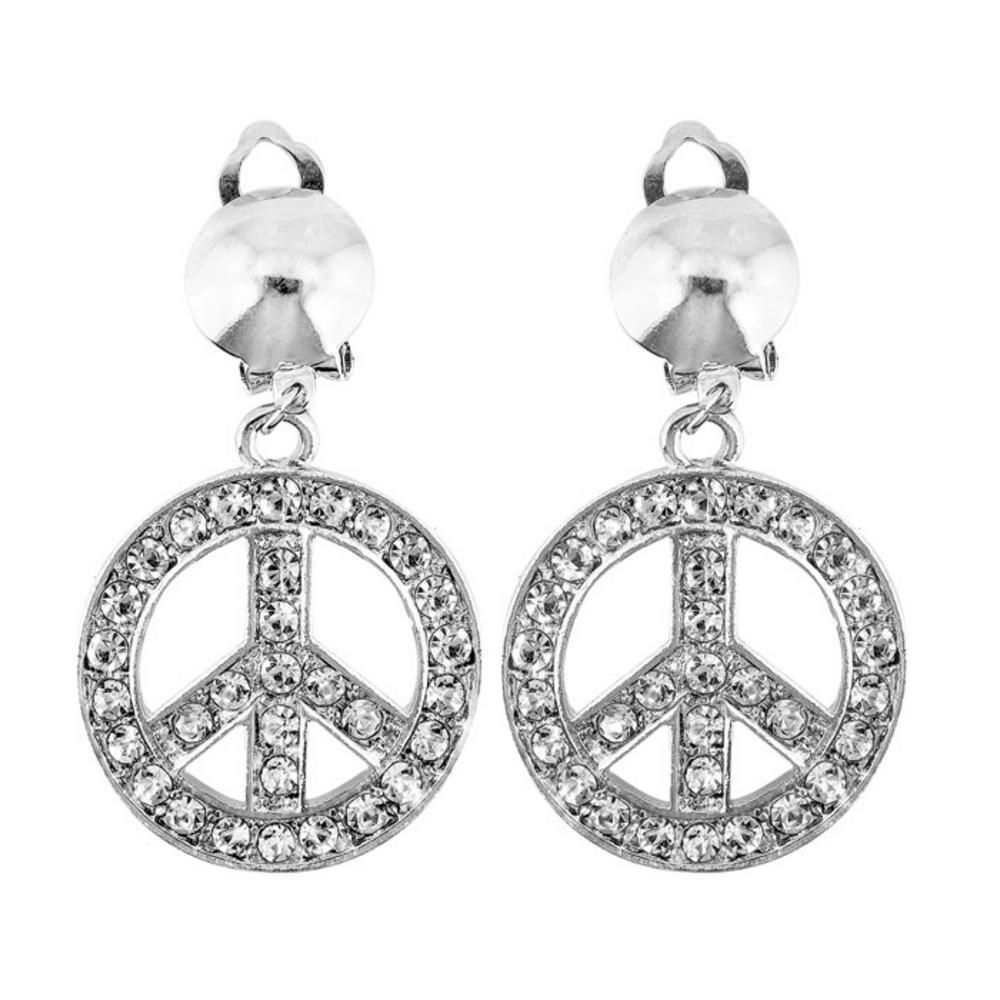 STRASS PEACE & LOVE EARRINGS