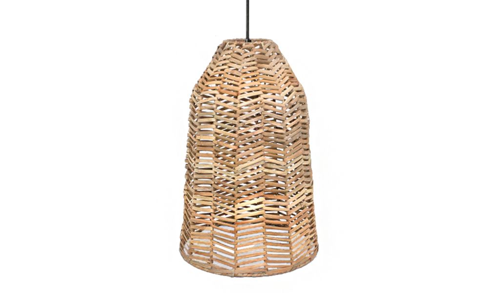 Φωτιστικό οροφής από Rattan σχ.ψαροκόκκαλο,δ.28x48cm