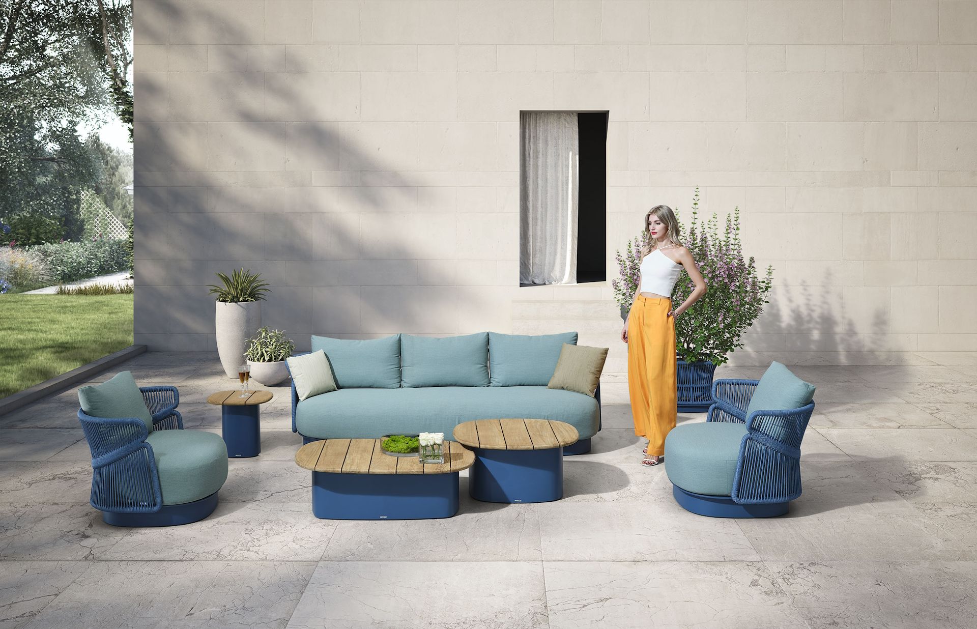 Aio-3 Blue, Lounge set of 6 pcs