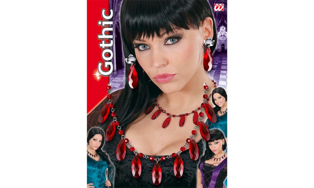 Pk 12 GOTHIC NECKLACE & EARRINGS SET 4 colors as