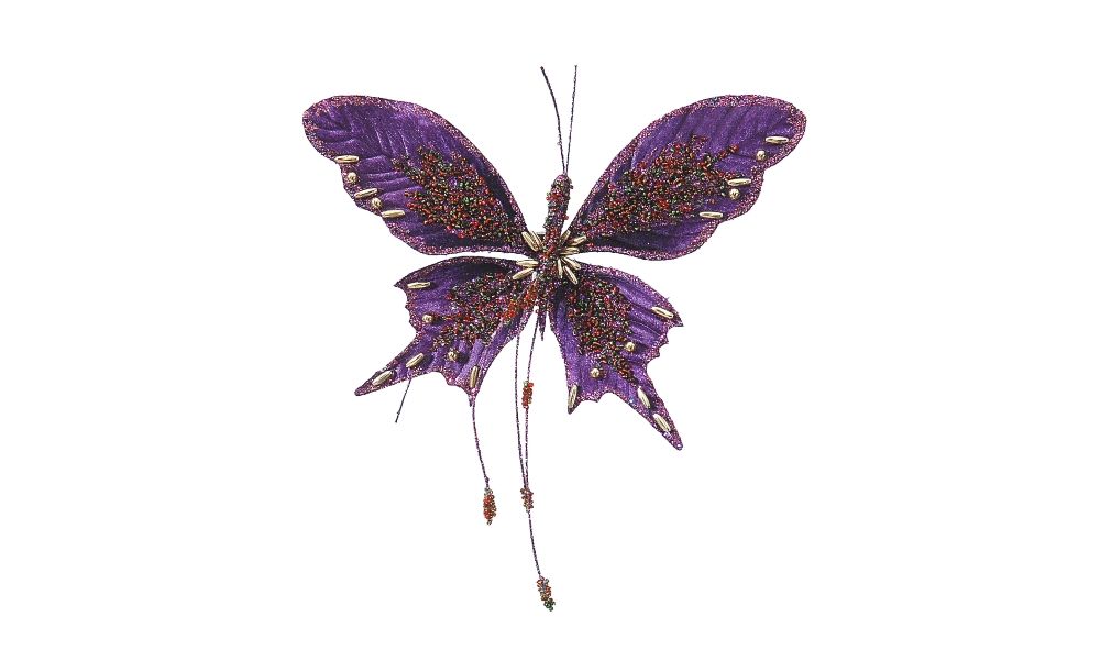 6/72-18cm Purple beaded butterfly