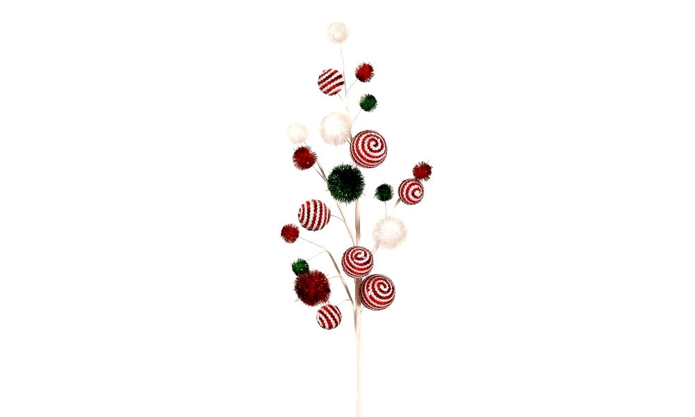 12/144-red/white/green branch w/balls