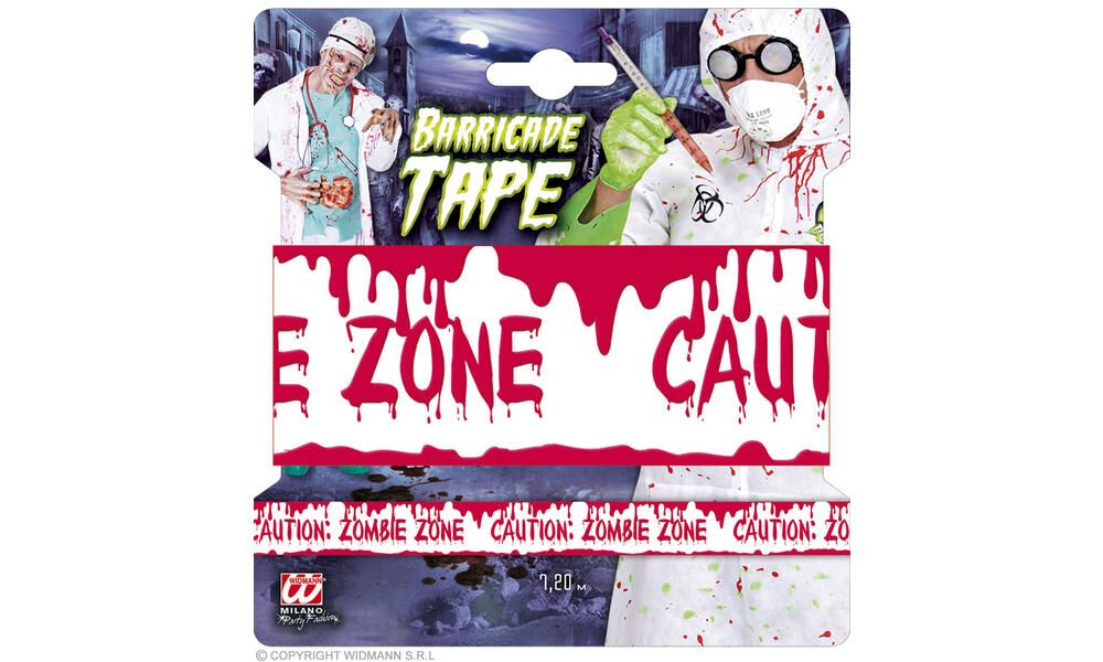 "BARRICADE TAPE "CAUTION: ZOMBIE ZONE"" 7.20 m