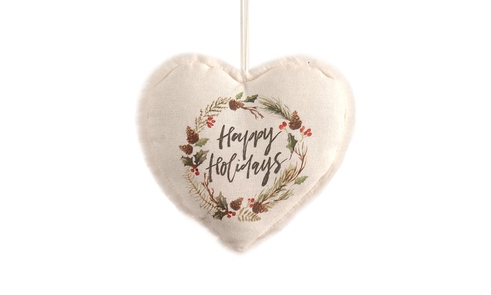 6/48-17cm hanging white wooden heart orn