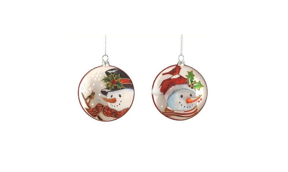 12/72 – 2 Asst 10CM Glass disc ornament