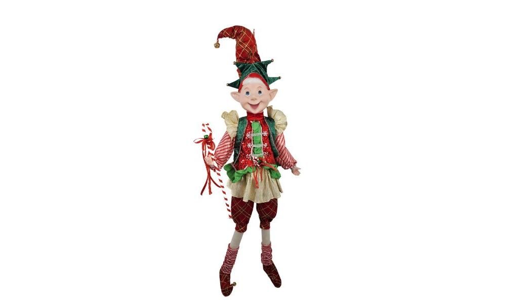 1/4 - 120CM Red&Green&Gold Hanging posable Elf