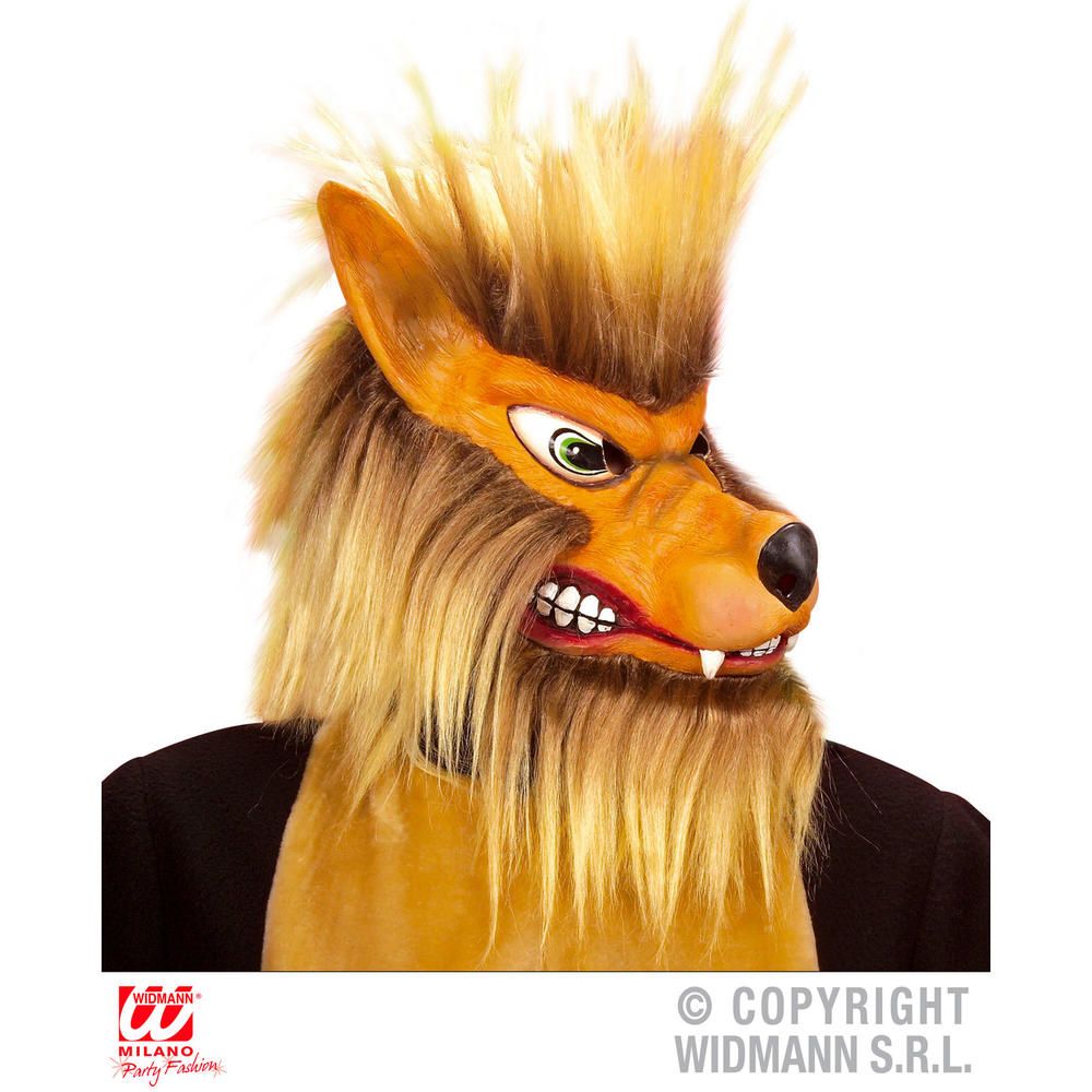 WOLF MASK WITH PLUSH HAIR