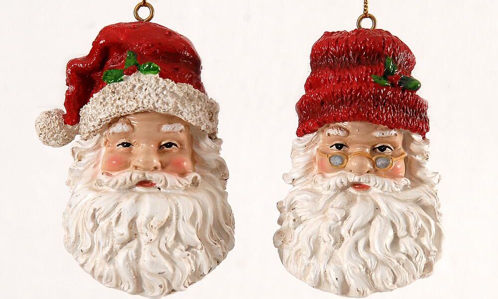 12/48-2Asst 6,5cm polyresin Santa head 0-48