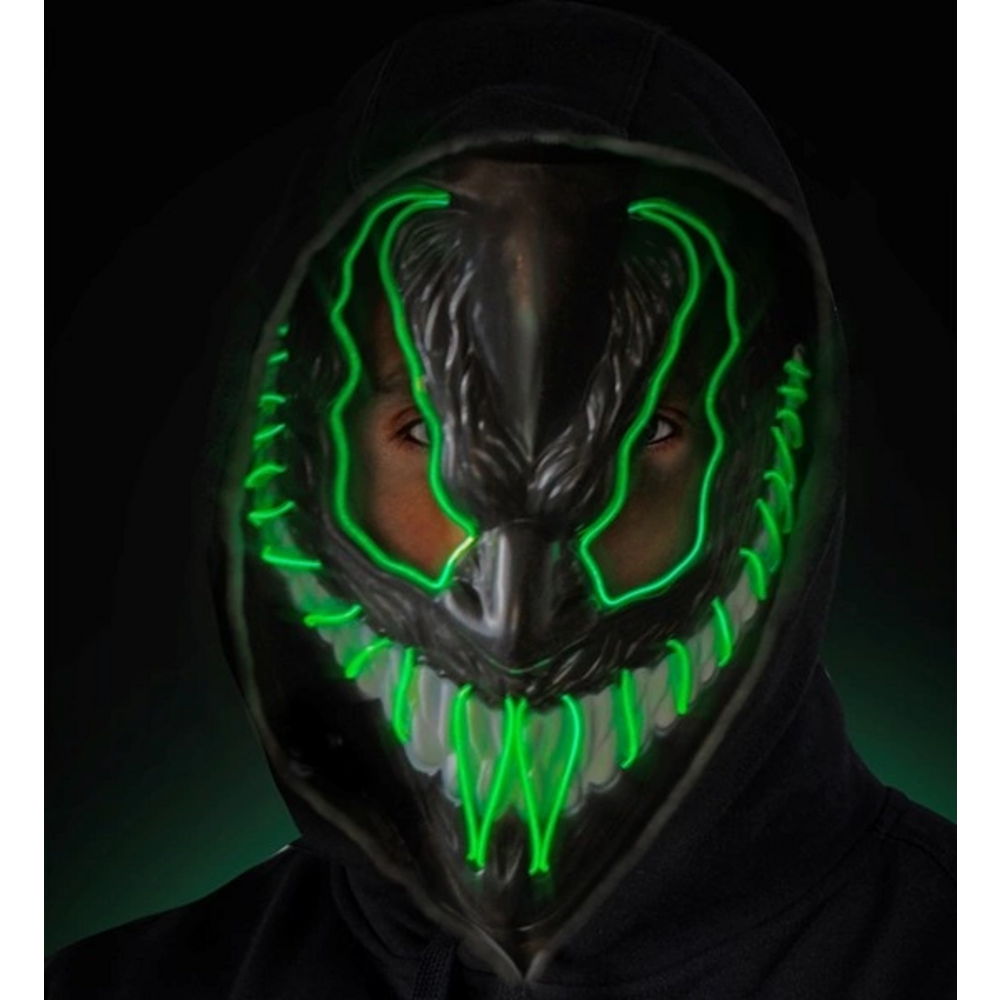 GREEN LED MONSTER MASK