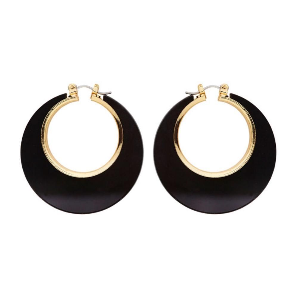 Pair of  BLACK & GOLD DISCO EARRINGS