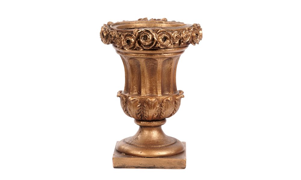 ANT.FLOWER POT/URN TT GLD 46,5CM for outdoor